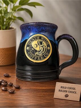 Death Wish Coffee Co. Ceramic Mug -Blue 2018 “Space Oddity” by Deneen Pottery